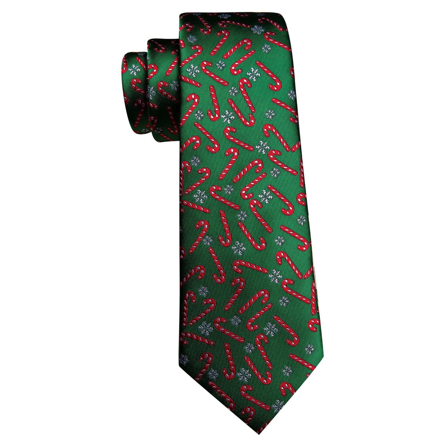 Red Cane In Green Silk Tie Set - Masculine Clothes