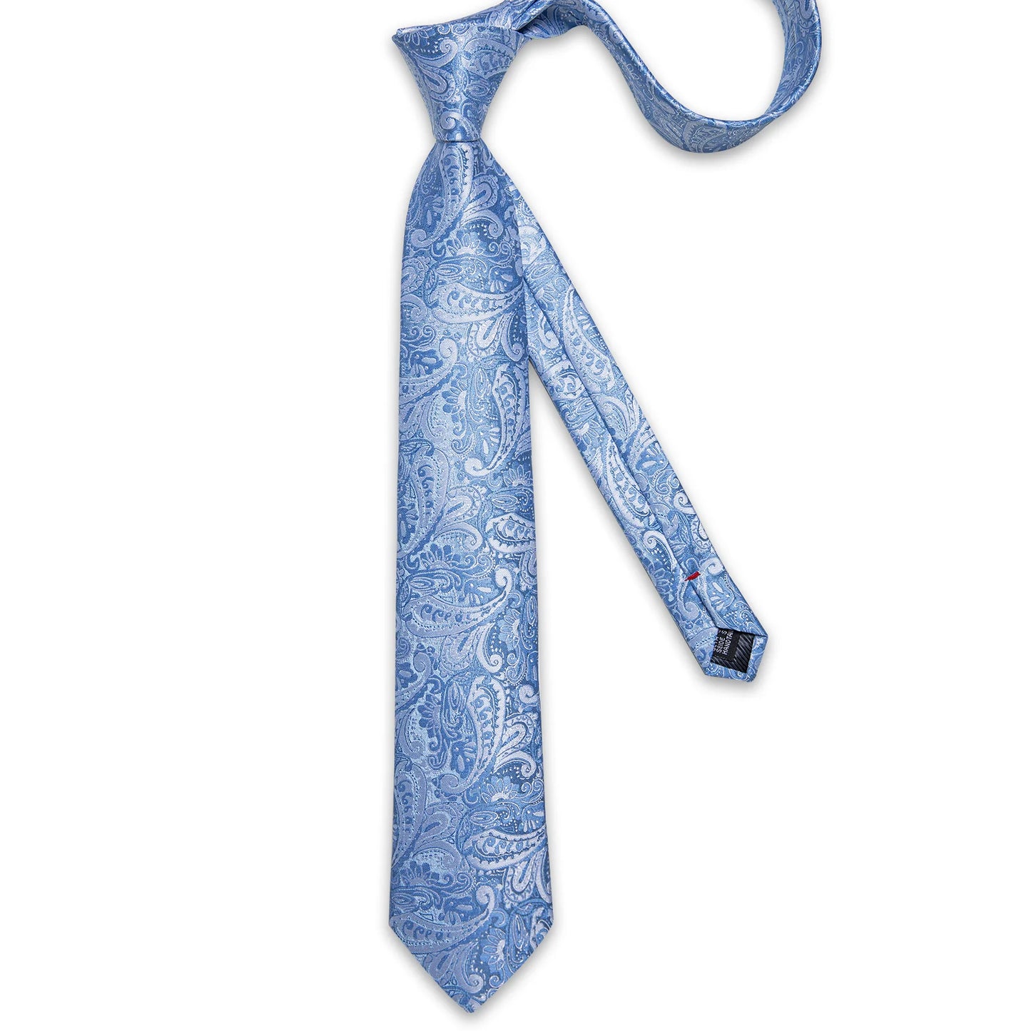 Blue Water Lily Paisley Silk Tie Set - Masculine Clothes