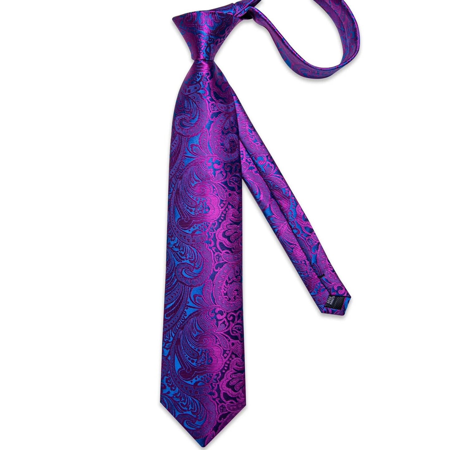Purple Floral In Blue Silk Tie Set - Masculine Clothes