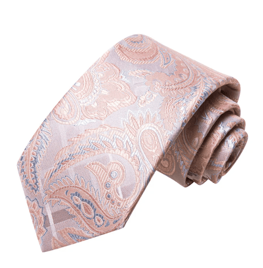 Pink and Sky Blue Paisley XL Tie Set - Masculine Clothes