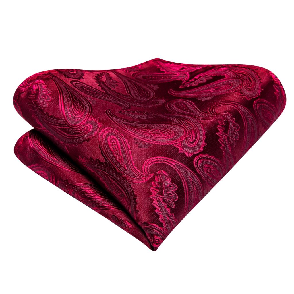 Luxury Red Leaves Silk Tie Set - Masculine Clothes