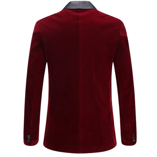 Red Velvet Tuxedo Jacket - Masculine Clothes