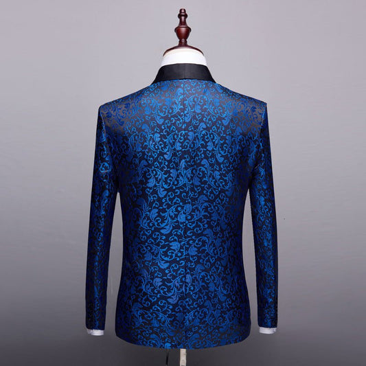 Blue Blossom Tuxedo Jacket - Masculine Clothes