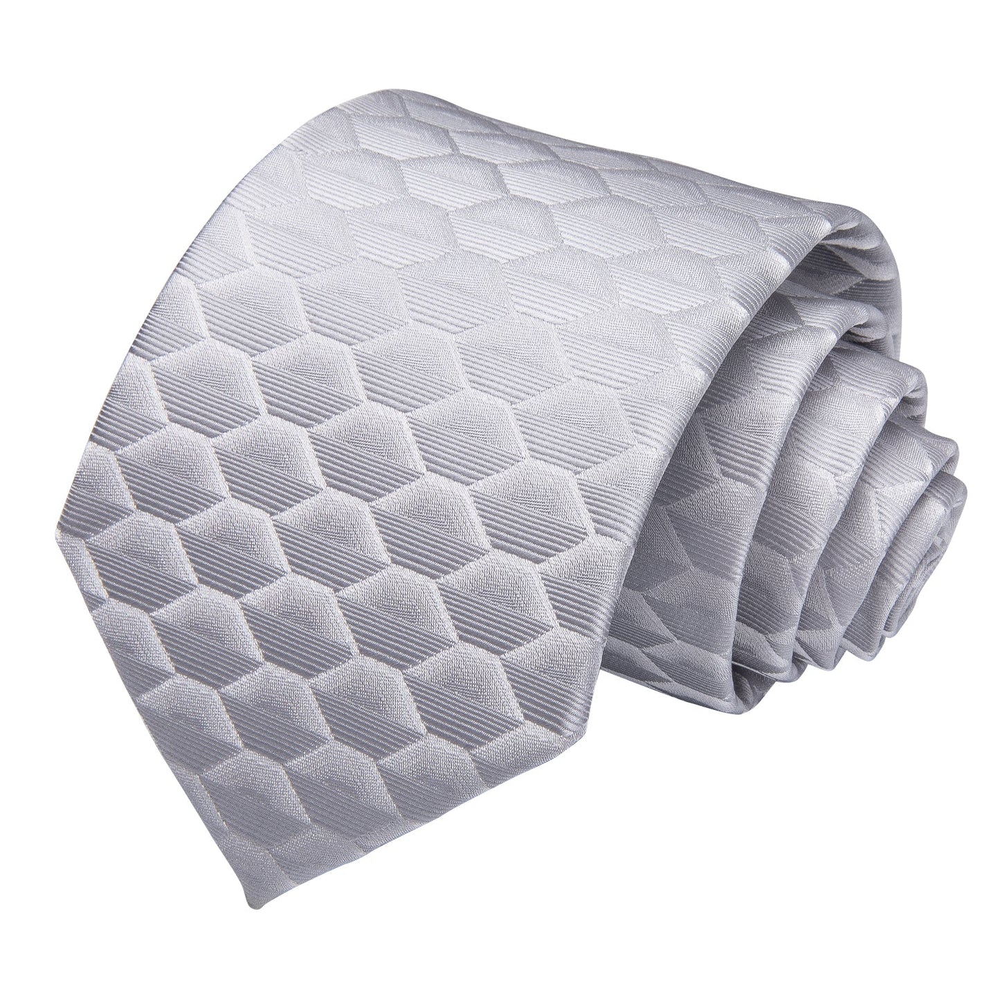 Silver Fish Scales Silk Tie Set - Masculine Clothes