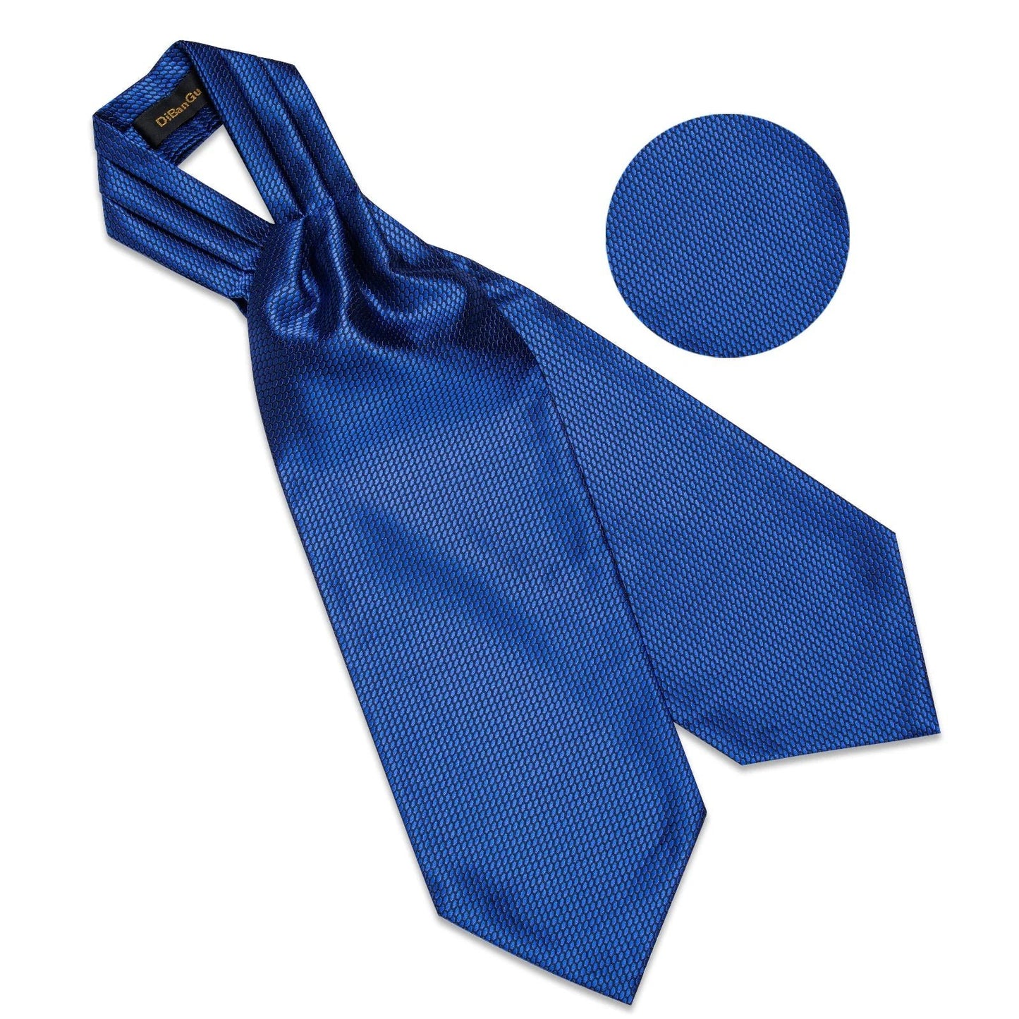 Luxury Blue Snake Skin Ascot, Pocket Square and Cufflinks With Lapel Pin - Masculine Clothes