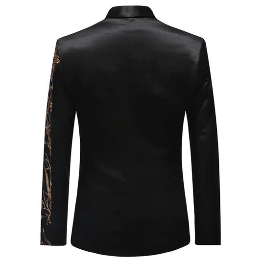 Gold Tree In Black Tuxedo Jacket - Masculine Clothes