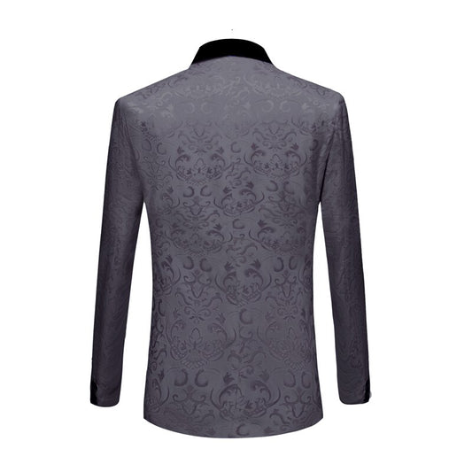 Black Floral Tuxedo Jacket - Masculine Clothes
