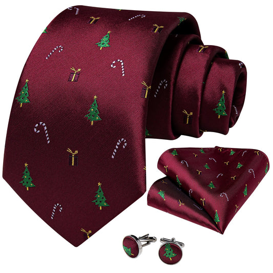 Xmas Tree and Candy Cane Tie Set - Masculine Clothes