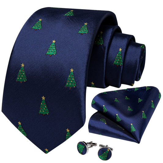 Xmas Tree In Blue Tie Set - Masculine Clothes