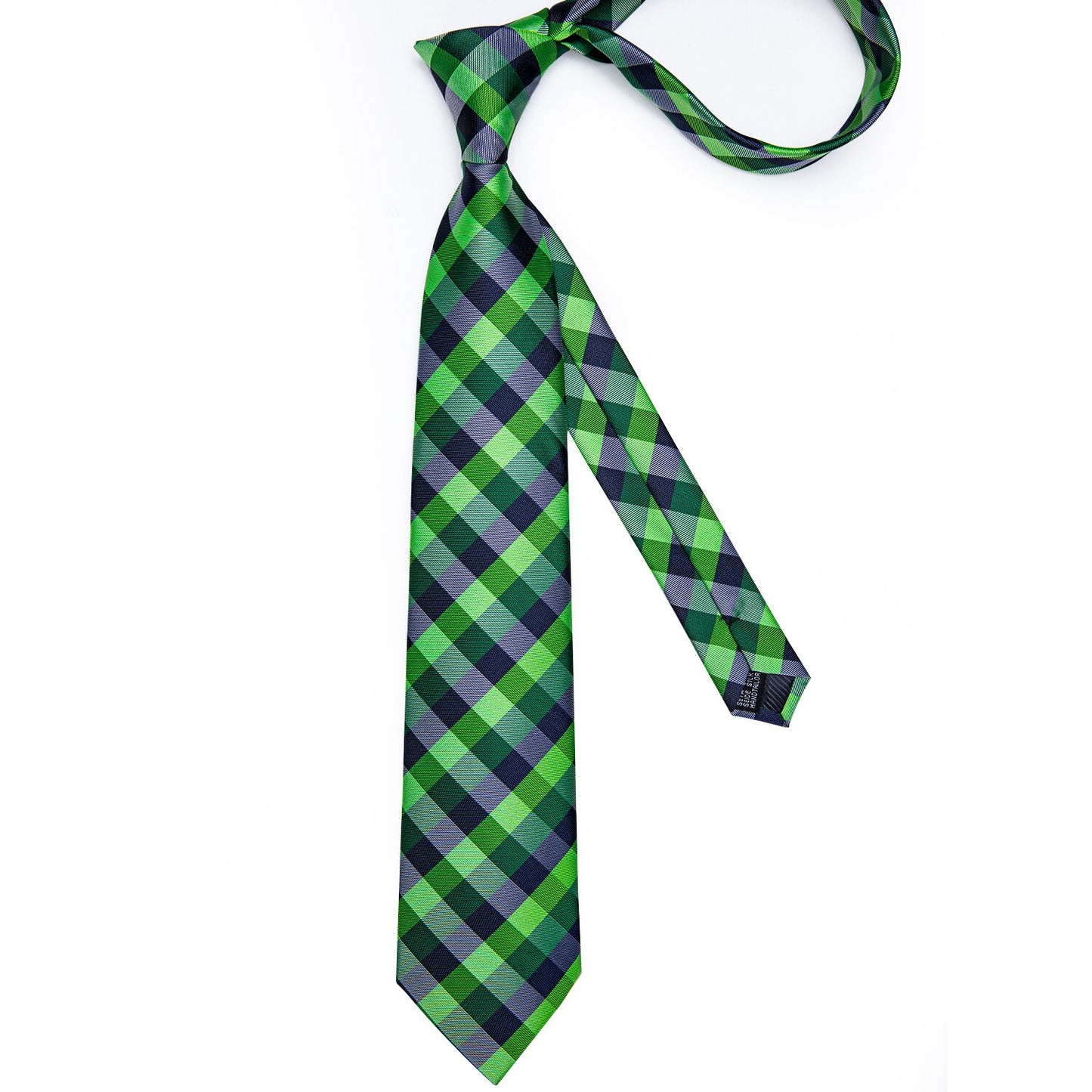 Black and Green Checkered XL Tie Set - Masculine Clothes