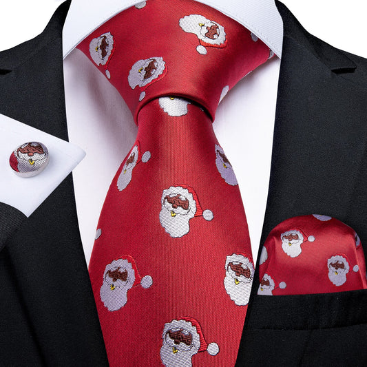 Santa Claus Tie, Pocket Square and Cufflinks - Masculine Clothes