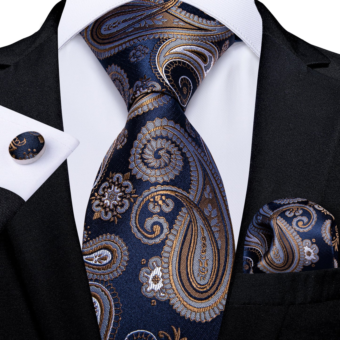 Luxury Floral Gold Tie Set - Masculine Clothes