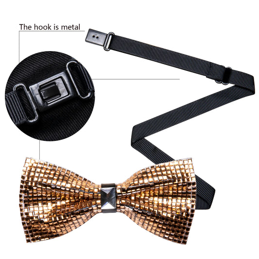Gold Crystal Bow Tie - Masculine Clothes