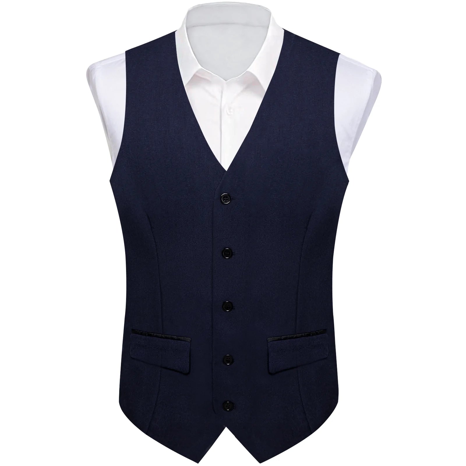 Dark Blue Plain Vest with Two Pockets