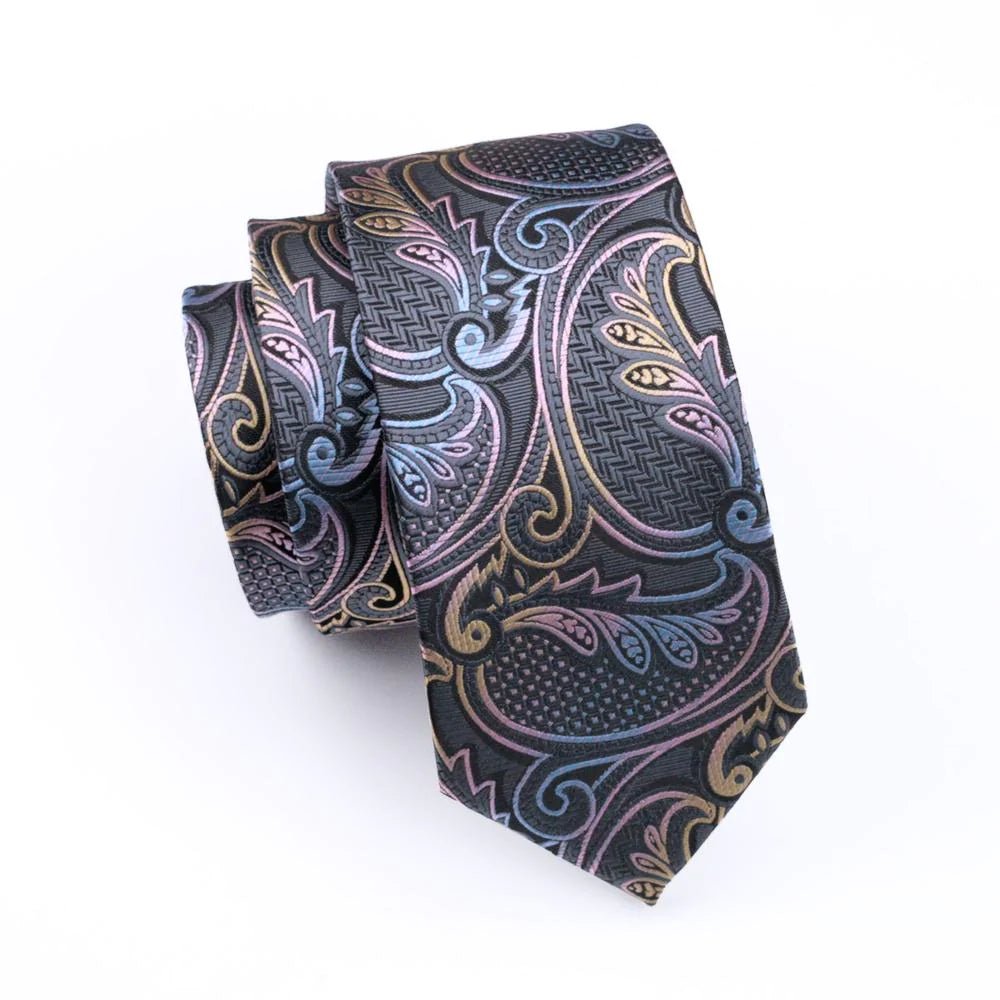 Light Colours Leaves Silk Tie Set - Masculine Clothes