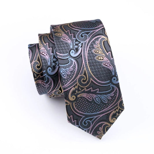 Light Colours Leaves Silk Tie Set - Masculine Clothes