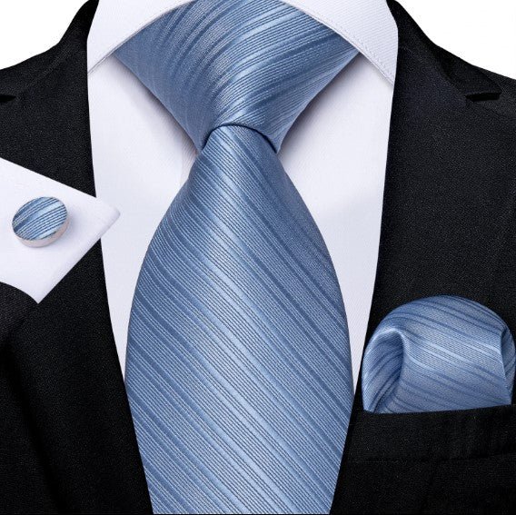Blue Lines Tie Set - Masculine Clothes