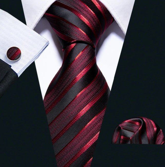 Red and Black XL Tie Set - Masculine Clothes
