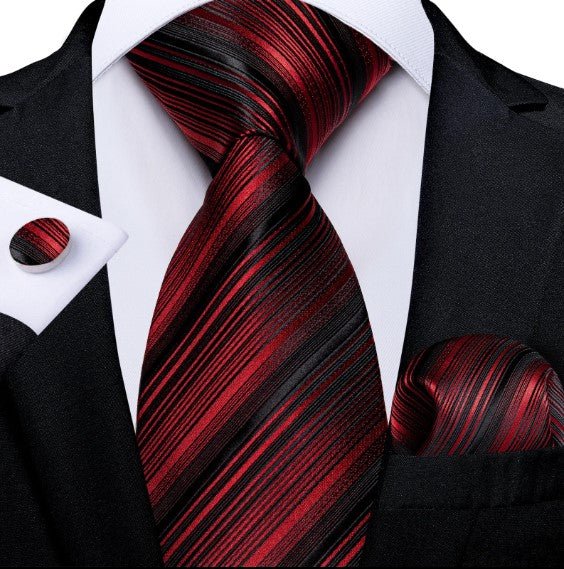 Elegant Striped Tie Set - Masculine Clothes