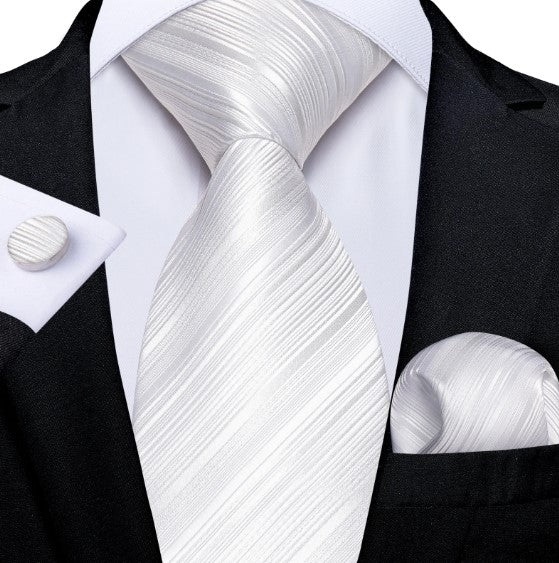 Beautiful White Tie Set - Masculine Clothes