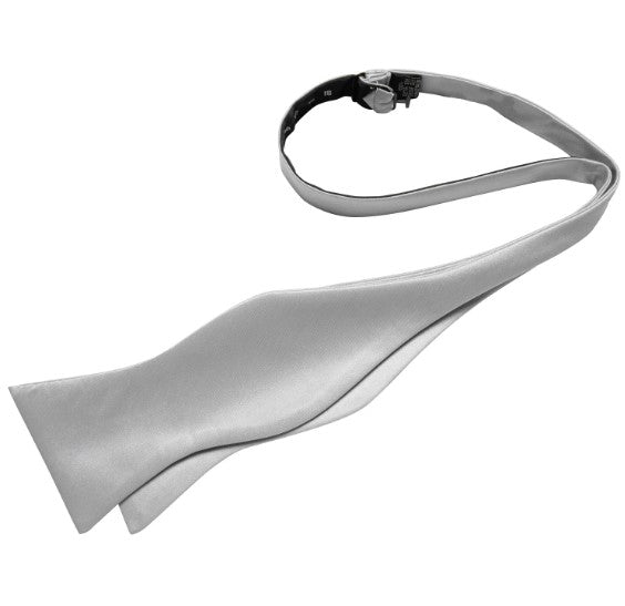 Silver Silk Bow Tie Set - Masculine Clothes
