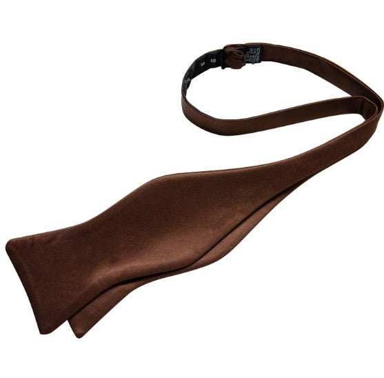 Brown Silk Bow Tie Set - Masculine Clothes