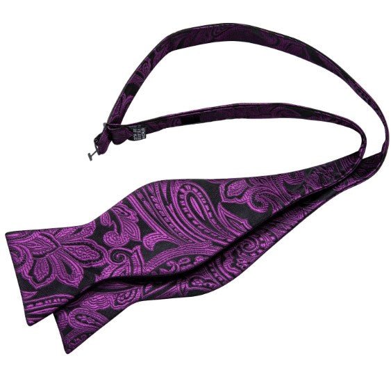Purple Paisley Bow Tie Set - Masculine Clothes