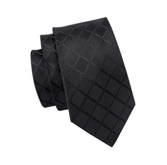 Black Squares XL Tie Set - Masculine Clothes