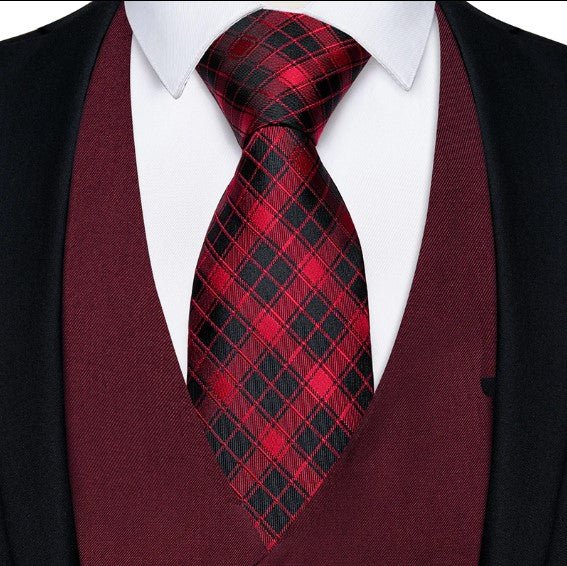 Burgundy Vest Set - Masculine Clothes