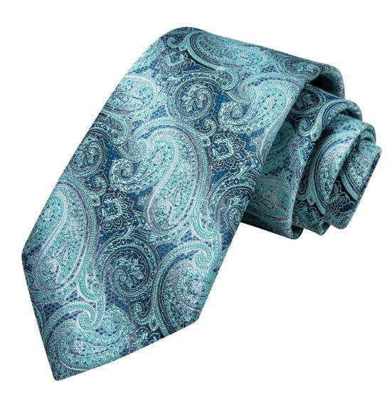 Vanish Blue Paisley Tie Set - Masculine Clothes