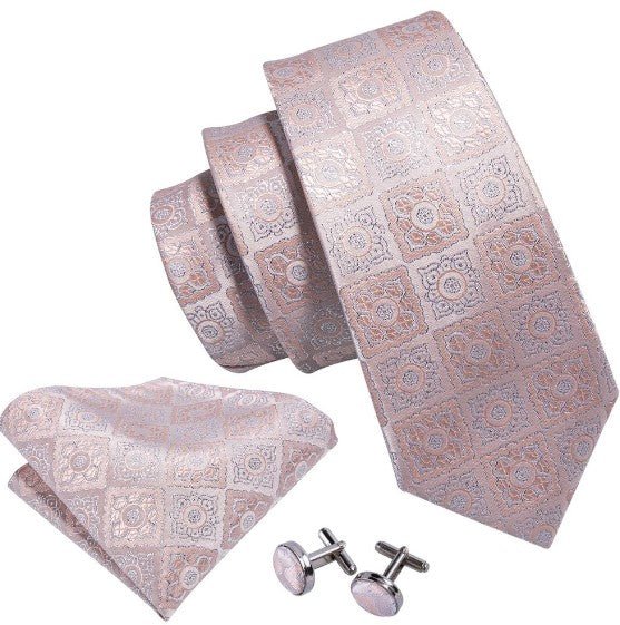 Square Floral Paisley Tie Set - Masculine Clothes