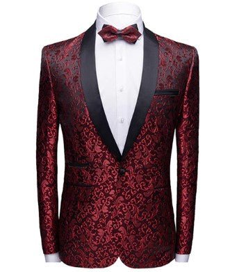 Red Blossom Tuxedo Jacket - Masculine Clothes