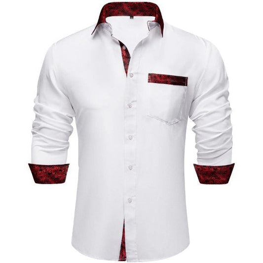 Plain White with Red Shirt - Masculine Clothes