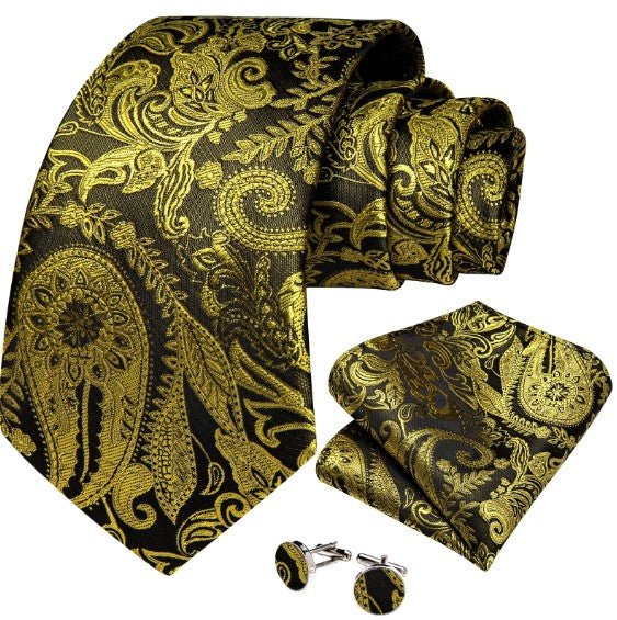 Luxury Yellow Gold Tie Set - Masculine Clothes