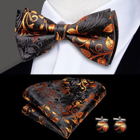 Gold Floral Paisley Suspender Set - Masculine Clothes