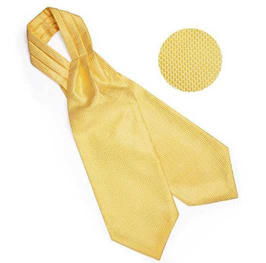 Yellow Python Ascot, Pocket Square and Cufflinks - Masculine Clothes