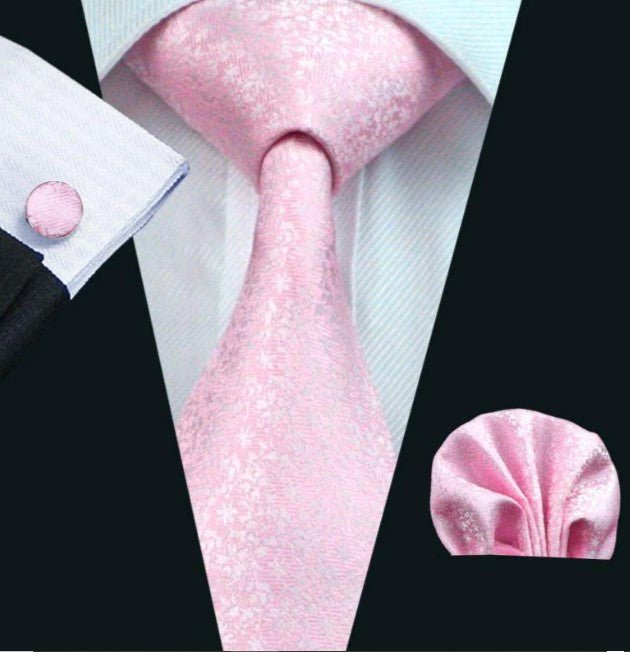Sparkling Pink Tie Set - Masculine Clothes