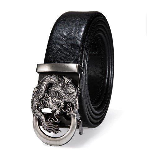 Leather Belt Silver Dragon MC11