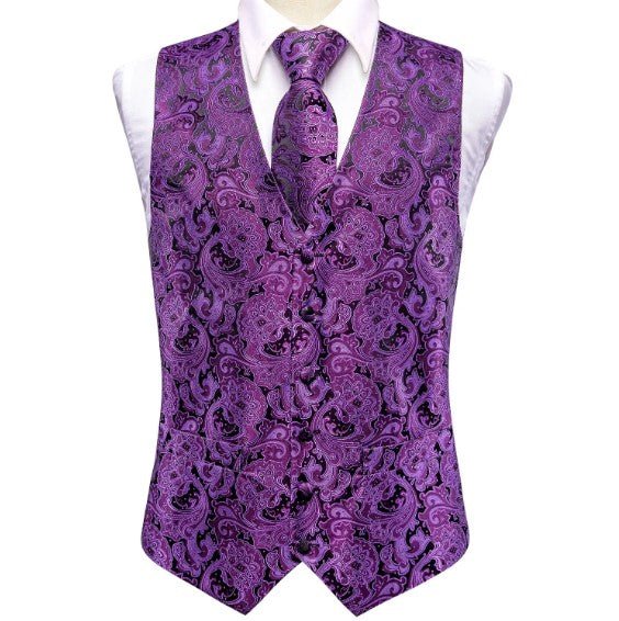Lilac Garland Paisley Vest Set - Masculine Clothes
