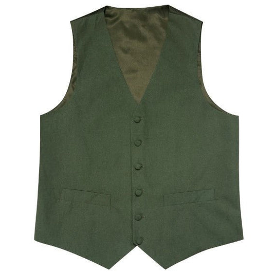 Olive Green Plain Vest - Masculine Clothes