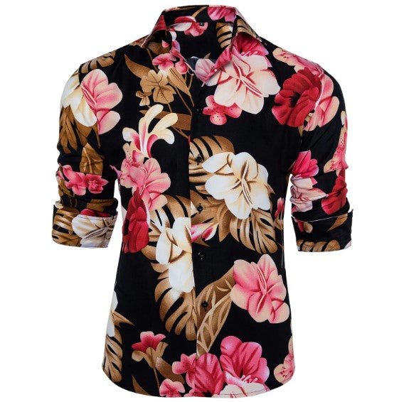 White Floral Cotton Shirt - Masculine Clothes