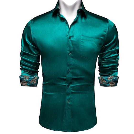Pallete Floral Plain Silk Shirt - Masculine Clothes
