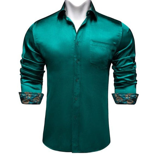 Pallete Floral Plain Silk Shirt - Masculine Clothes