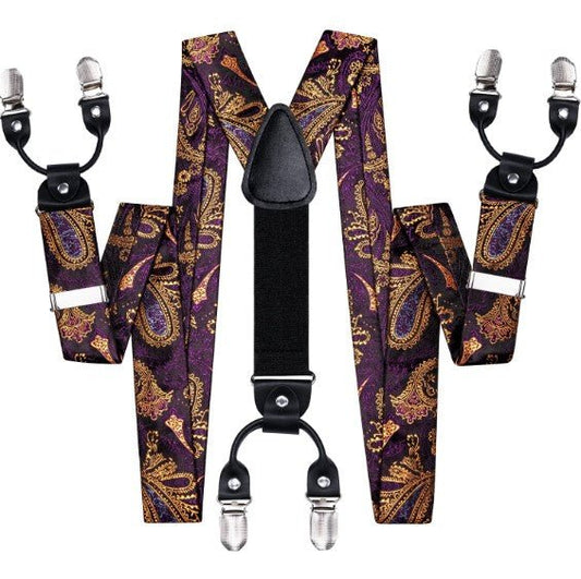 Lilac Floral Suspender Set - Masculine Clothes