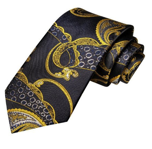 Orbit Tie XL, Pocket Square and Cufflinks - Masculine Clothes