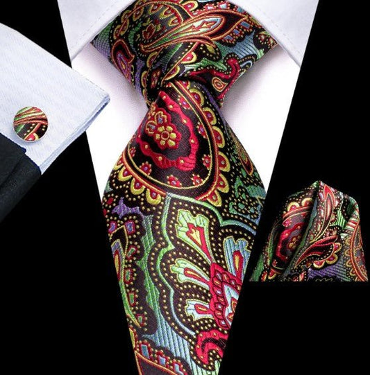 Fuchsia Pink Wild Flower Tie Set - Masculine Clothes