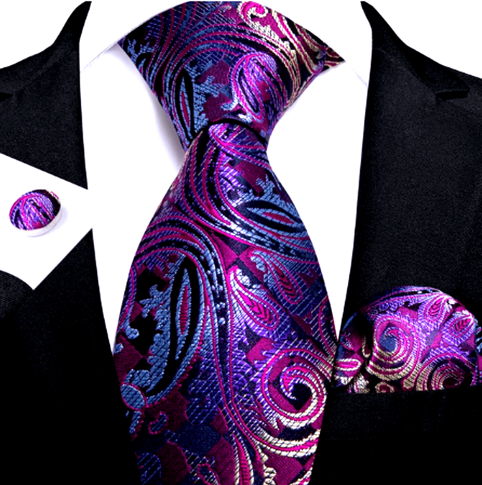 Rainbow Colours Silk Tie Set - Masculine Clothes