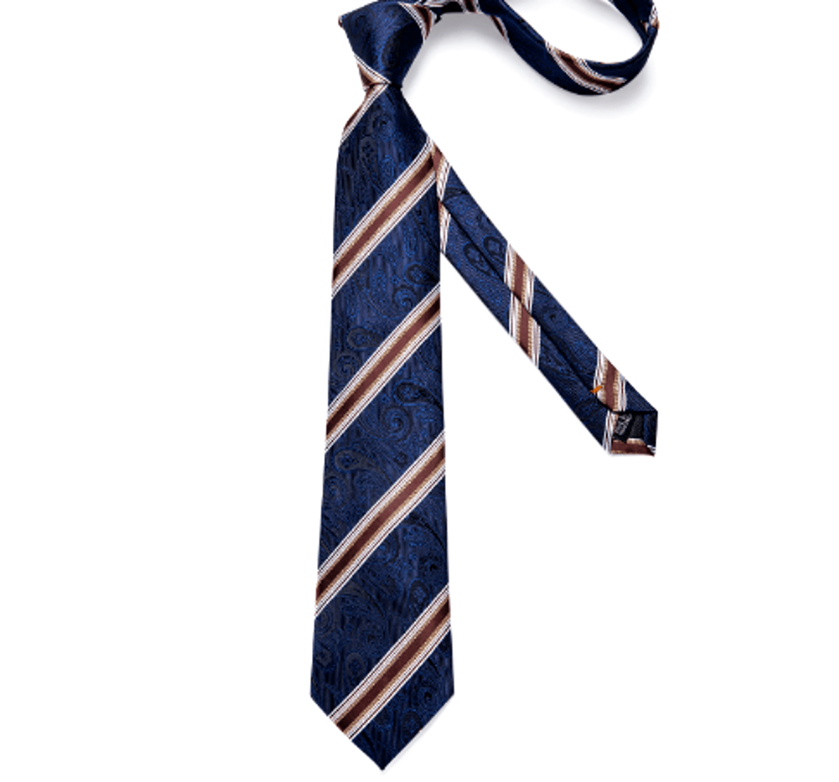 Brown Striped In Blue Tie Set - Masculine Clothes