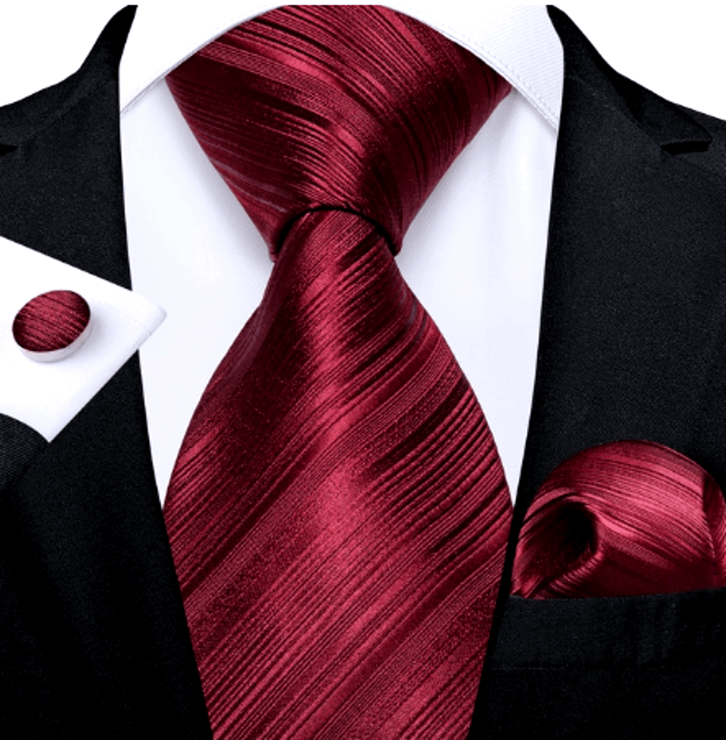 Beautiful Red Silk Tie Set - Masculine Clothes