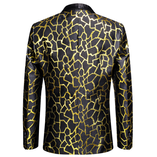 Gold Crackle Tuxedo Jacket - Masculine Clothes